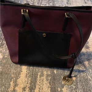 Elegant Black and Burgundy Women's Tote Bag